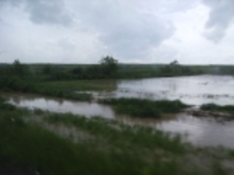 Felder in Rumänien bei einem Hochwaser in den 2010-er Jahren